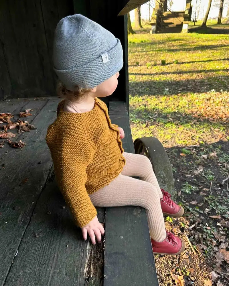Produktfoto: Brighton Beanie, Strickanleitung für eine Hipster Mütze mit breitem Umschlag für Babies, Kinder und Erwachsene