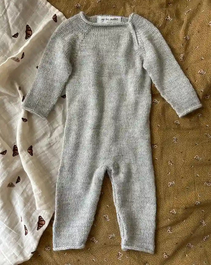 Babyanzug selbst gestrickt in grau Anleitung