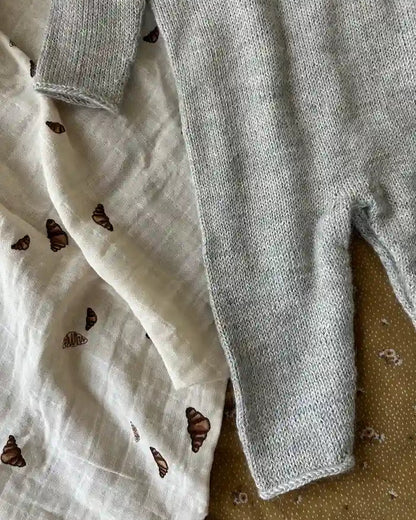 Babyanzug selbst gestrickt in grau Anleitung