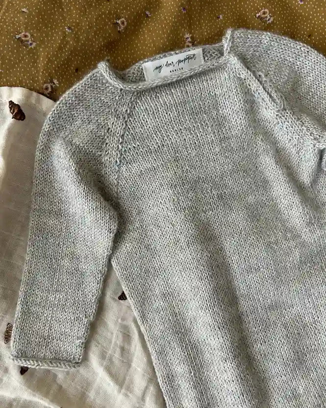 Babyanzug selbst gestrickt in grau Anleitung